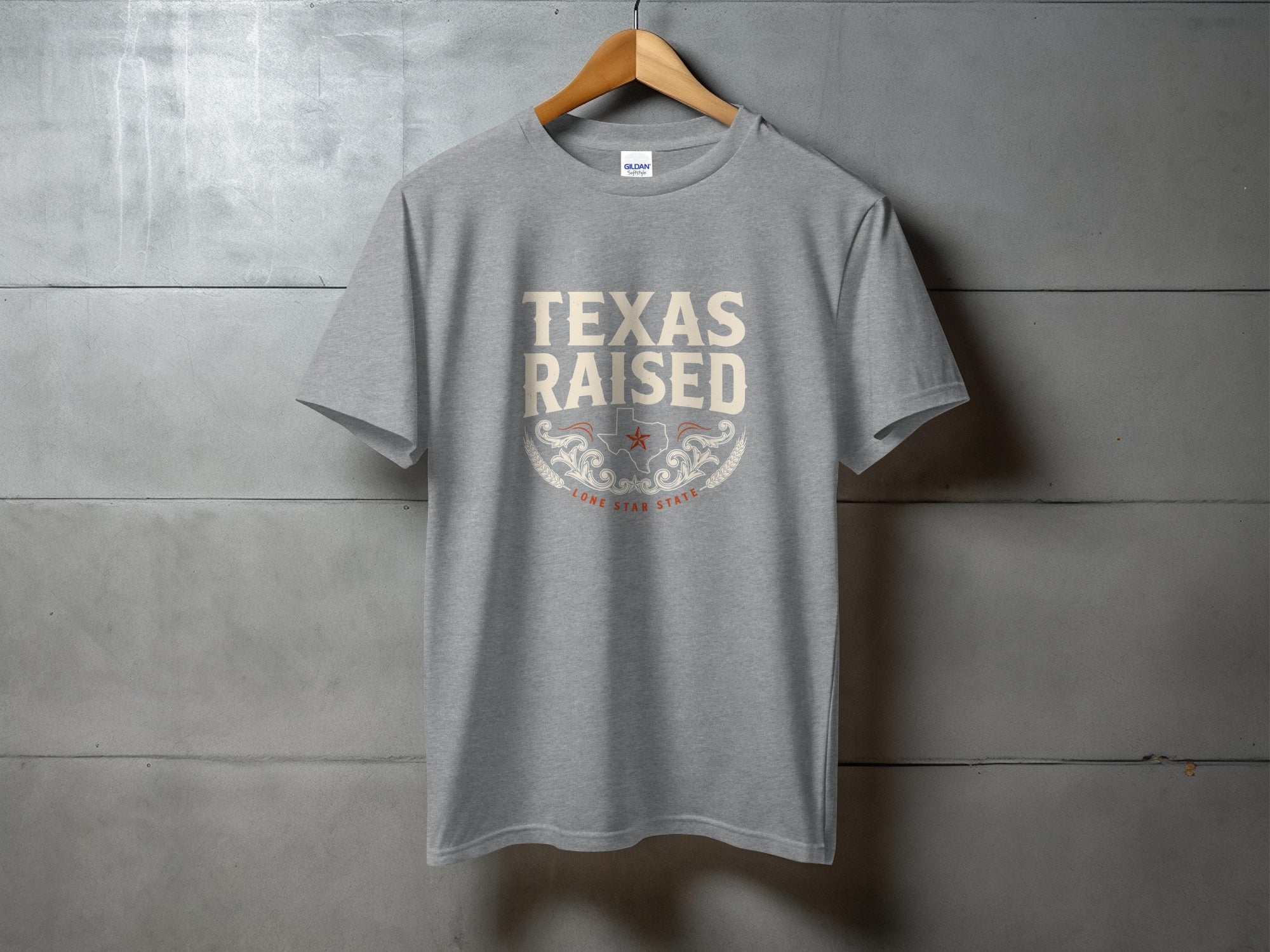 Texas Raised Heritage - vintage western tee, heavyweight cotton, Texas Dust & Denim western apparel