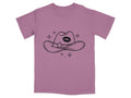 Pink t-shirt with black line drawing of a cowboy hat with lips and a star.