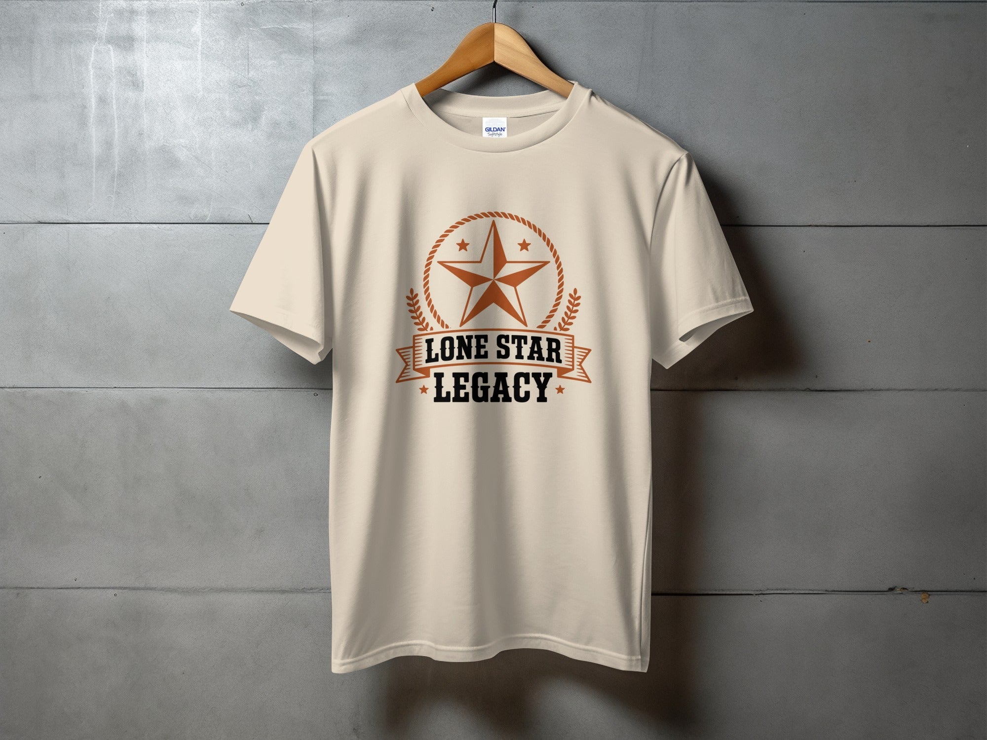 Cream t-shirt with "Lone Star Legacy" text and star design.