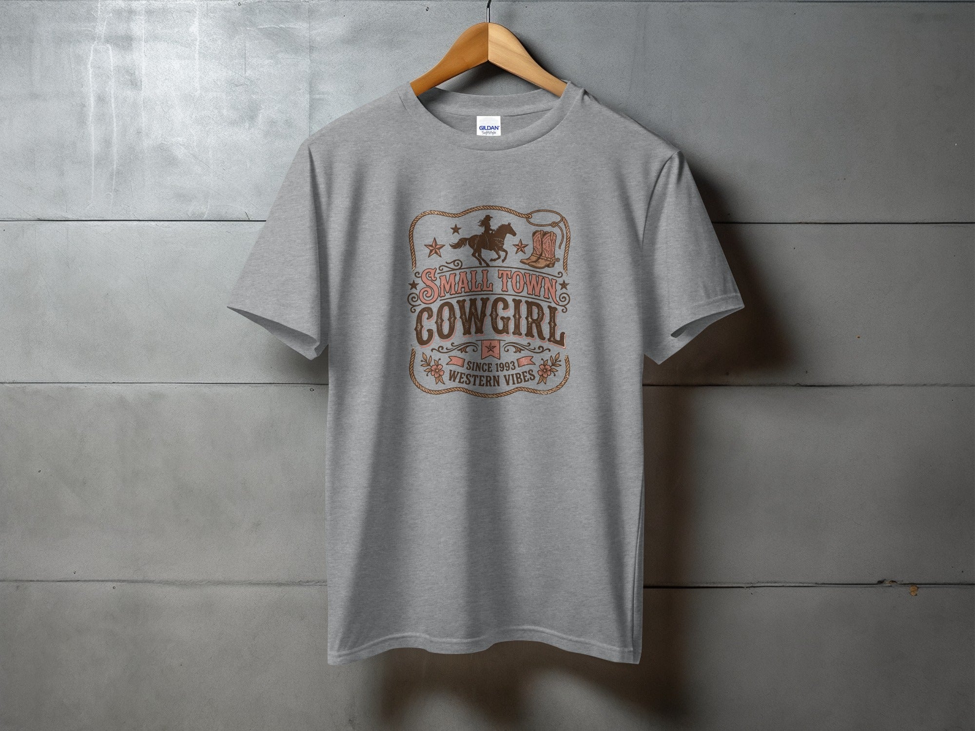 Small Town Cowgirl Vintage - statement cowgirl tee, heavyweight cotton, Texas Dust & Denim western apparel