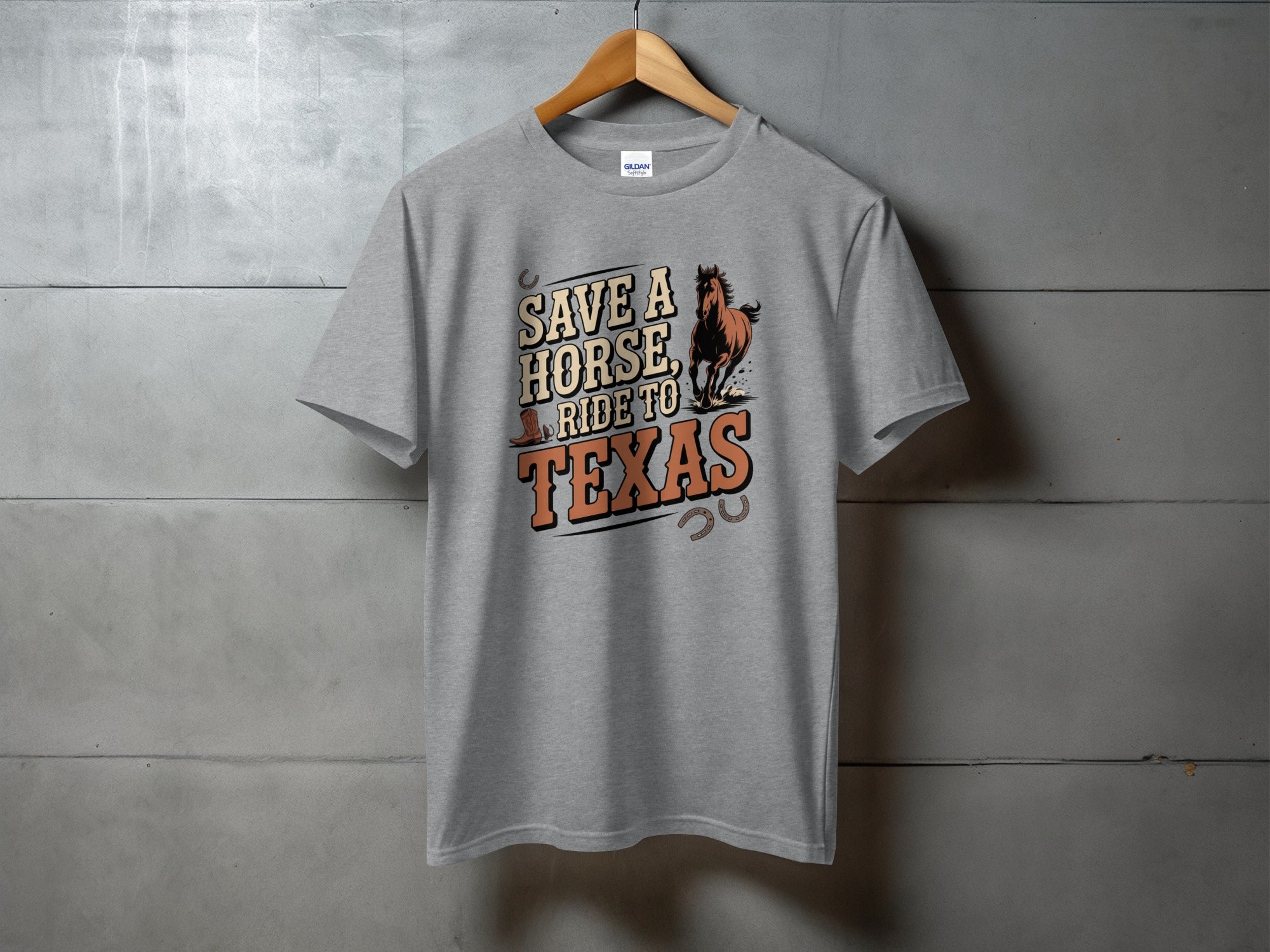 Texas Spirit 'Save a Horse' Graphic - novelty western tee, heavyweight cotton, Texas Dust & Denim western apparel