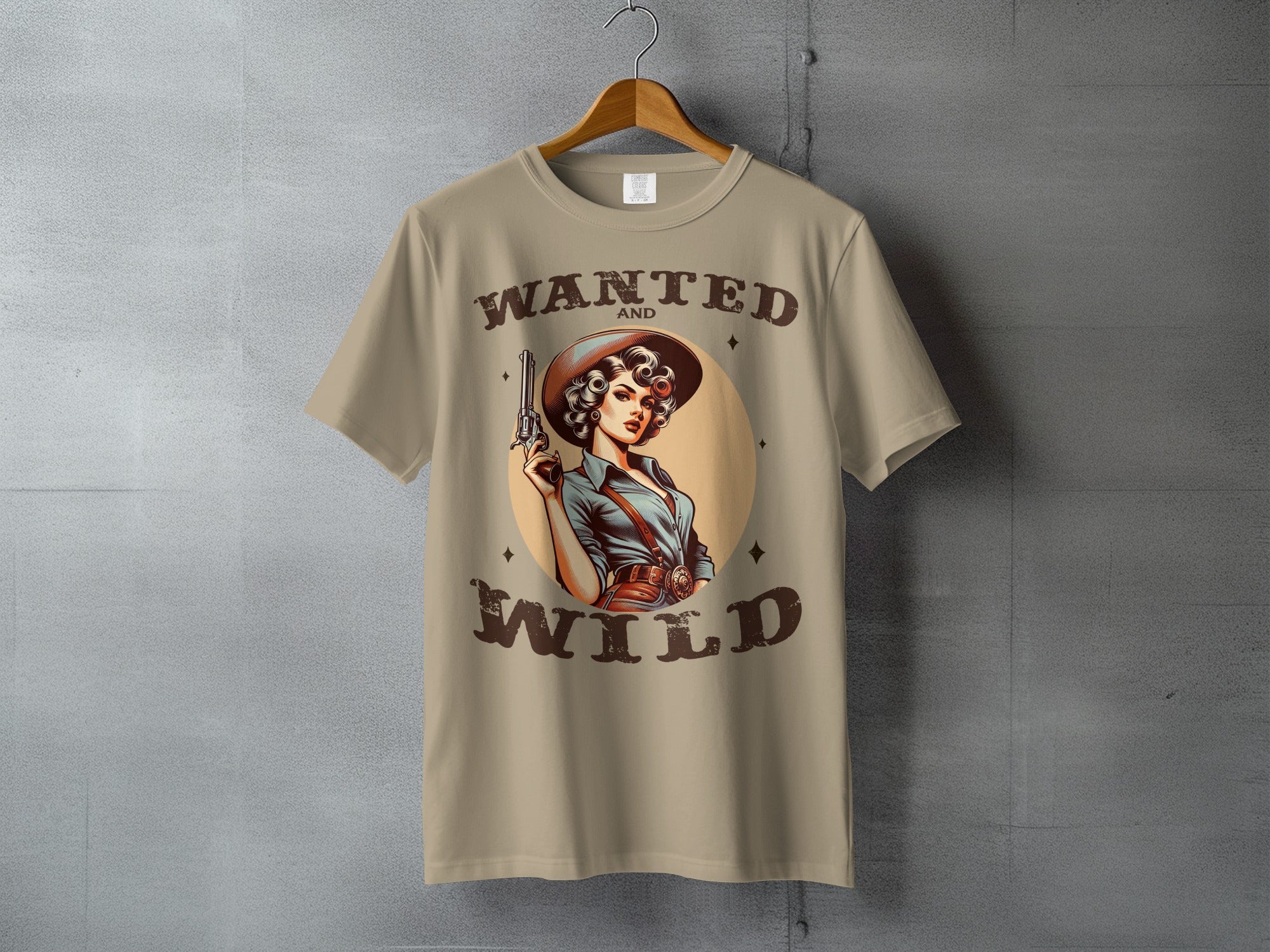 Wanted & Wild Rebel Spirit - statement cowgirl tee, heavyweight cotton, Texas Dust & Denim western apparel