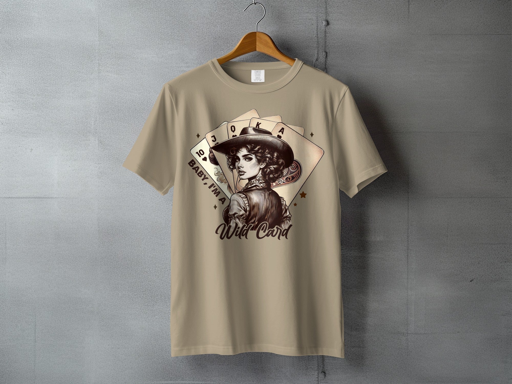 Wild Card Maverick Graphic - statement cowgirl tee, heavyweight cotton, Texas Dust & Denim western apparel