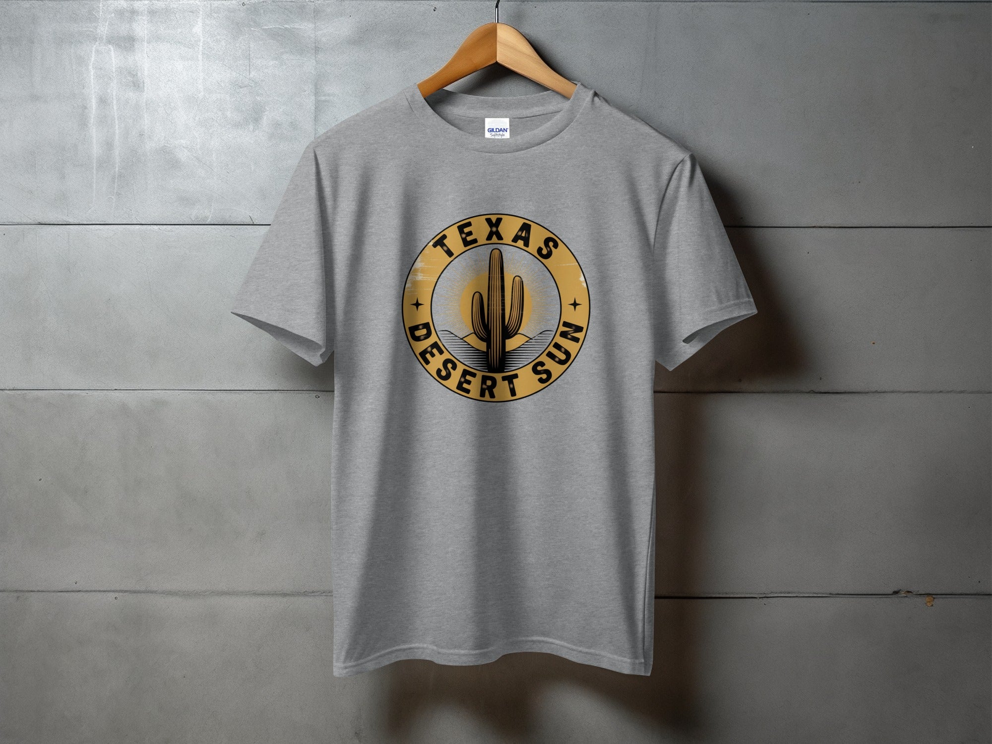 Texas Desert Sun Heritage - vintage western tee, heavyweight cotton, Texas Dust & Denim western apparel
