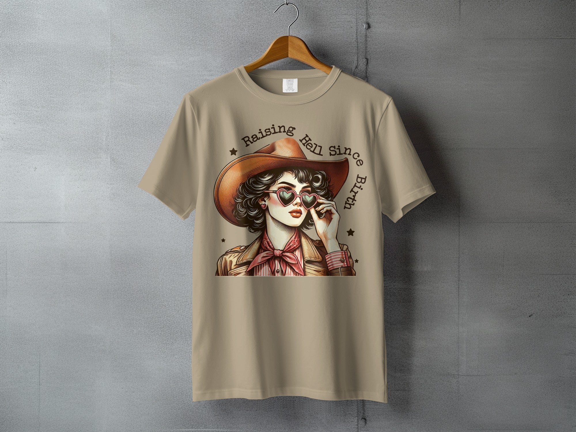Rebel Spirit Cowgirl Graphic - statement cowgirl tee, heavyweight cotton, Texas Dust & Denim western apparel