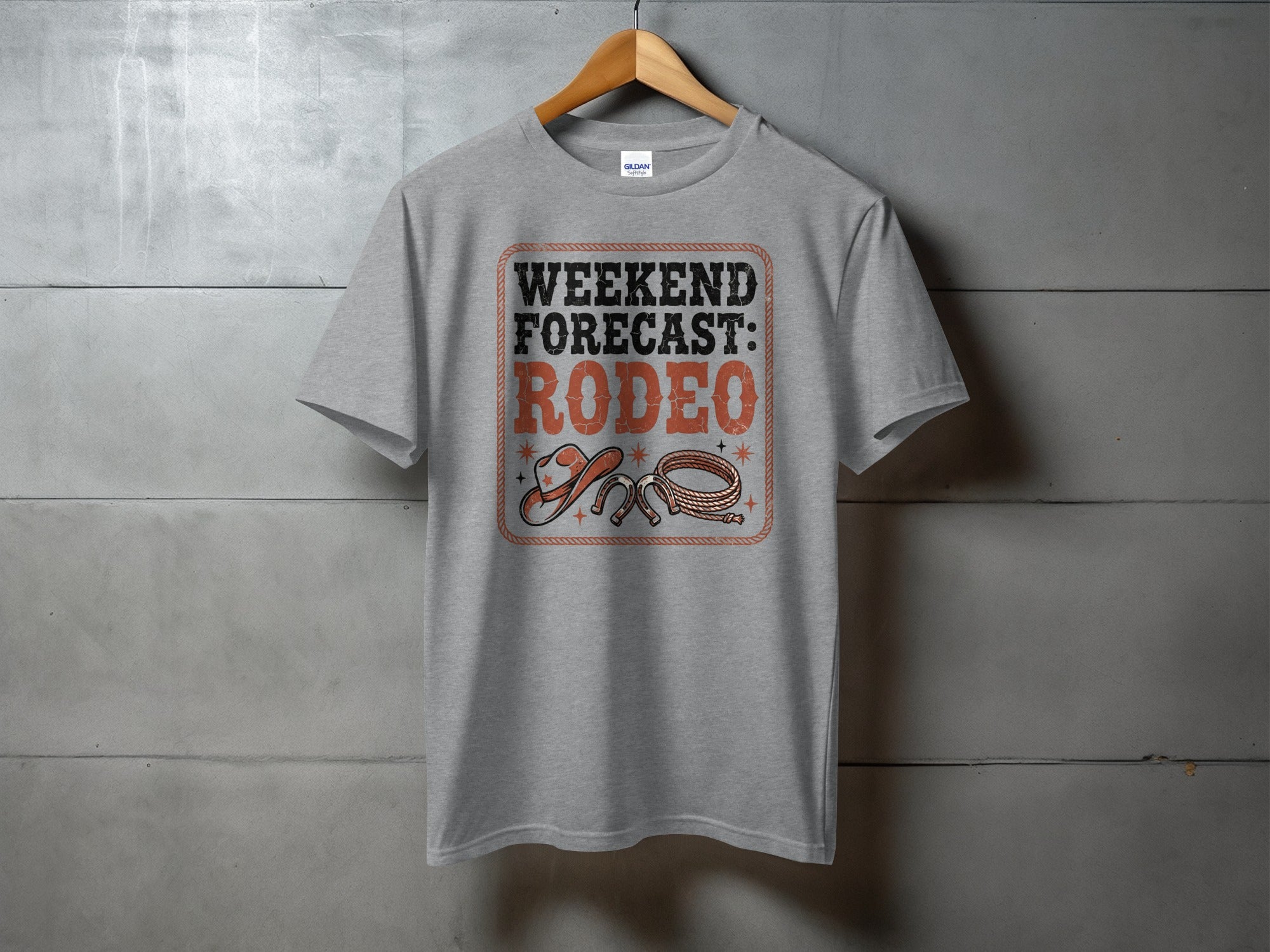 Vintage Rodeo Weekend Forecast - vintage rodeo tee, heavyweight cotton, Texas Dust & Denim western apparel