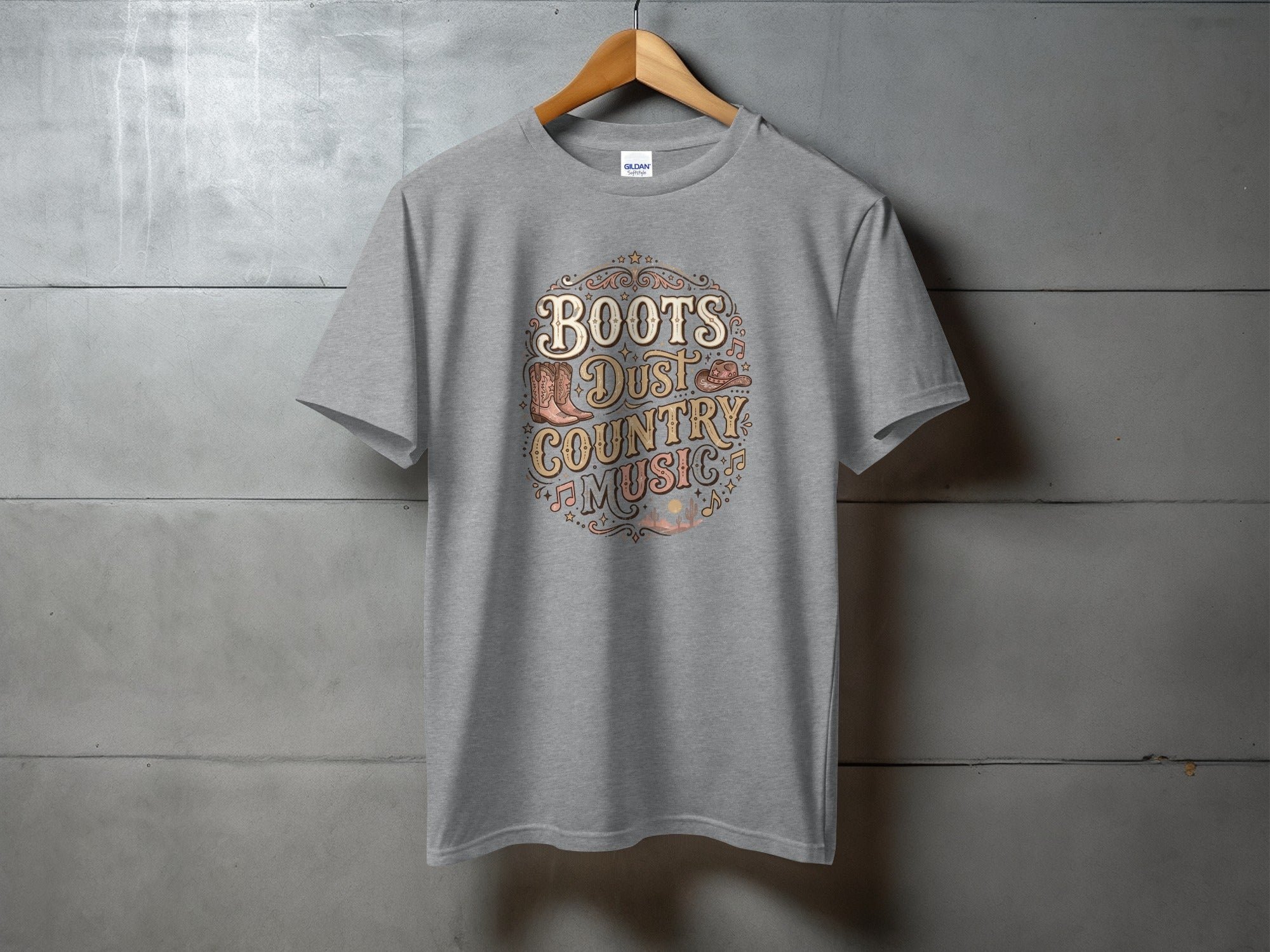 Western Spirit Country Music - country music tee, heavyweight cotton, Texas Dust & Denim western apparel