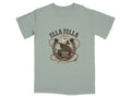 T-shirt graphic with cowboy hat, horseshoe, rope, and "Ella Fella Club" text.