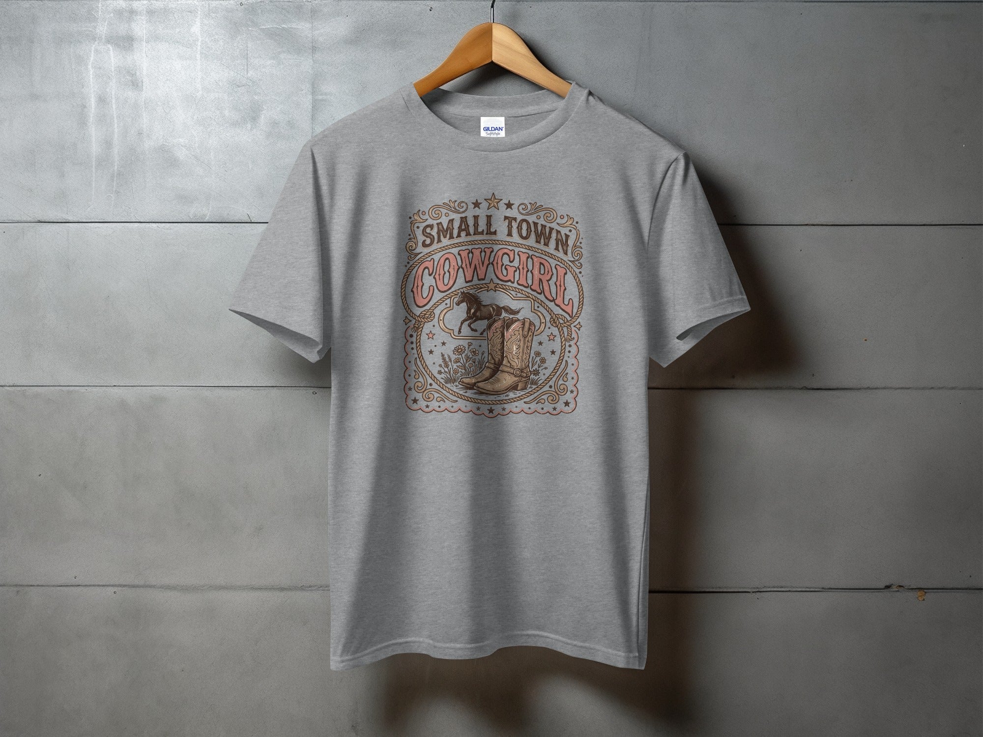 Small Town Cowgirl Spirit - statement cowgirl tee, heavyweight cotton, Texas Dust & Denim western apparel
