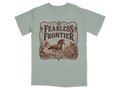 T-shirt with "Fearless Frontier" text, horse, and desert landscape graphic.