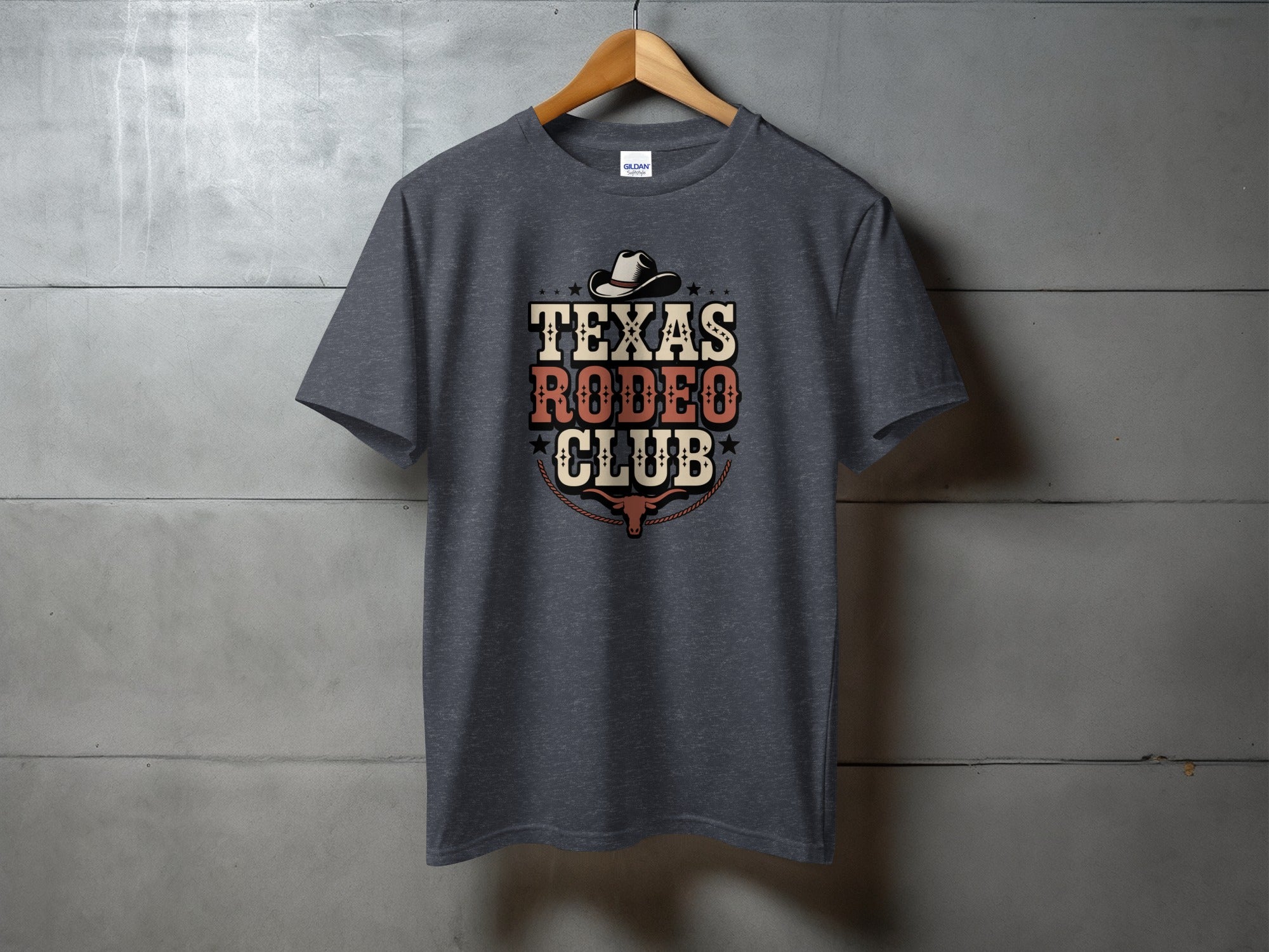 Vintage Texas Rodeo Club Graphic - vintage rodeo tee, heavyweight cotton, Texas Dust & Denim western apparel