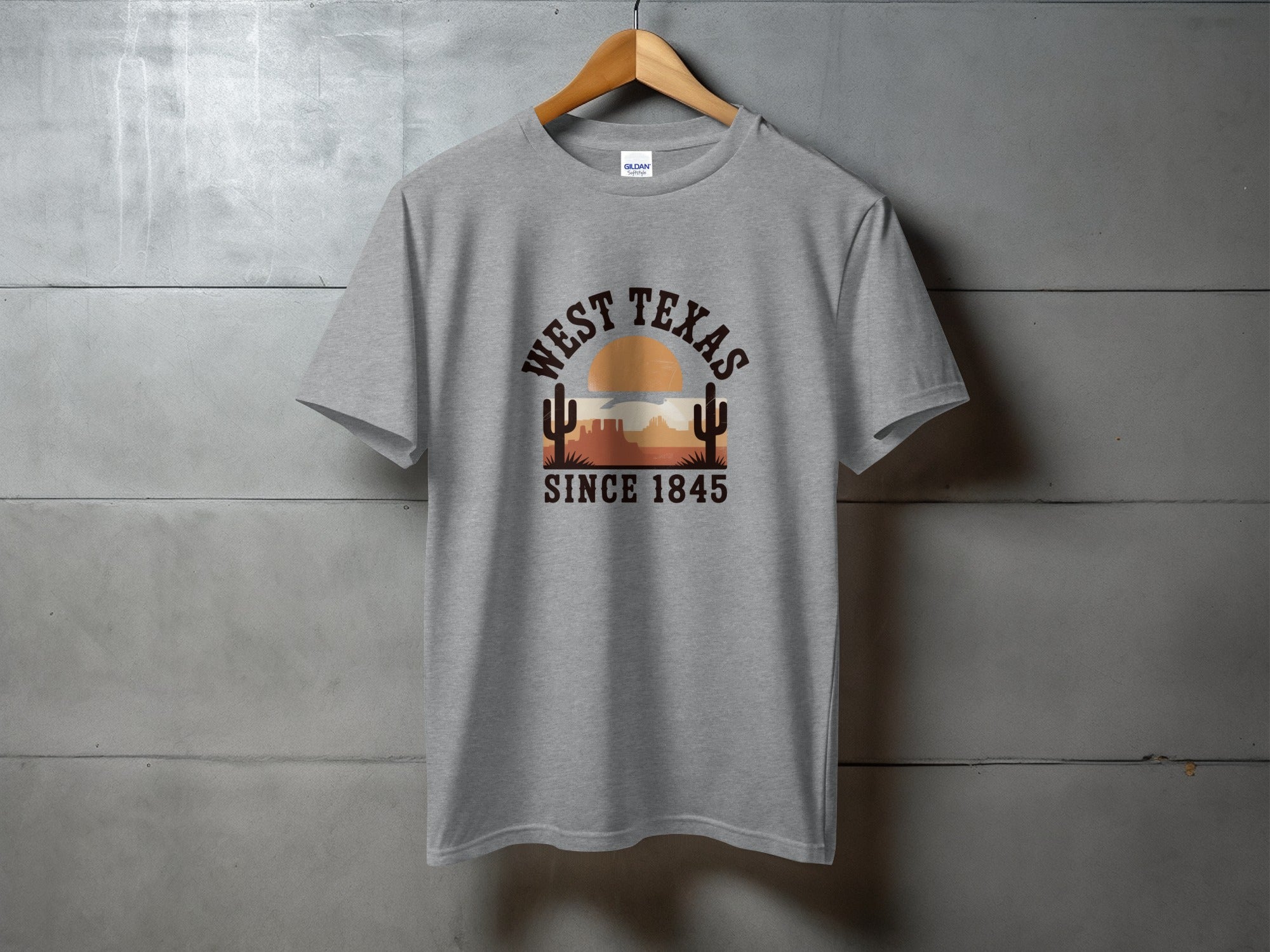 West Texas Sunset Heritage - vintage western tee, heavyweight cotton, Texas Dust & Denim western apparel