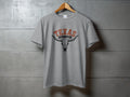 Grey t-shirt with "TEXAS BORN & RAISED" and a longhorn skull graphic.