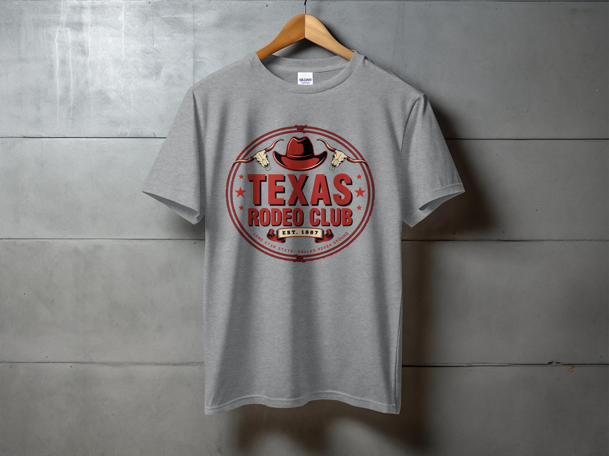 Texas Rodeo Club Heritage - vintage rodeo tee, heavyweight cotton, Texas Dust & Denim western apparel