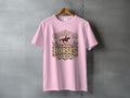 Pink t-shirt with "My Retirement Plan is More Horses Yee-Haw!" text and horses graphic.